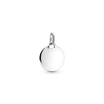 Charm Pandora Pendentif Plaque Ronde Gravable en argent 