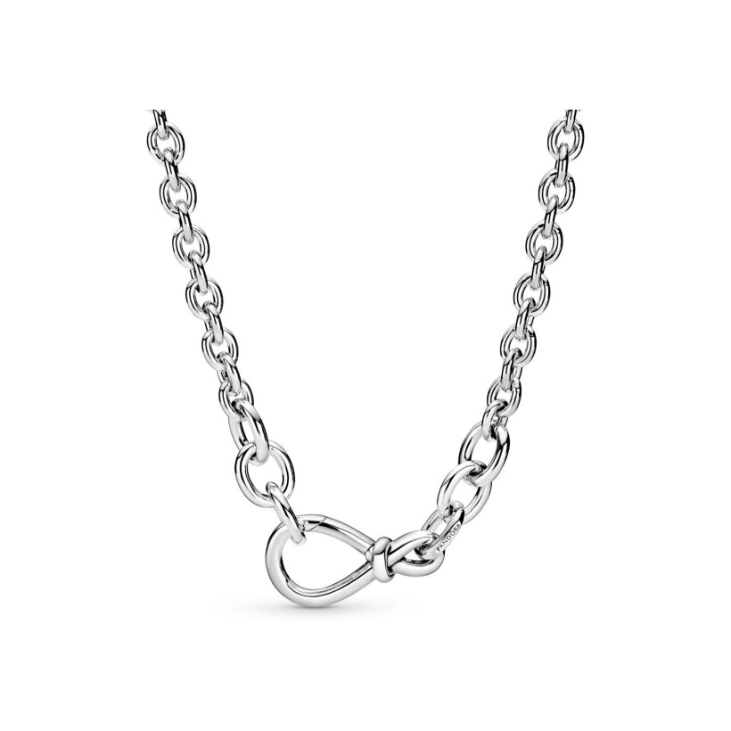 Chaîne Pandora Passions nœud infini imposant en argent, 50cm