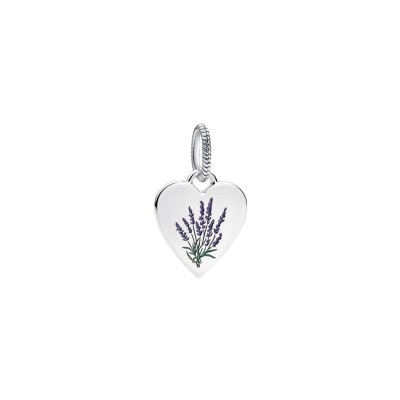Charm Pandora Pendant Lavande Émail Violet Et Vert en argent