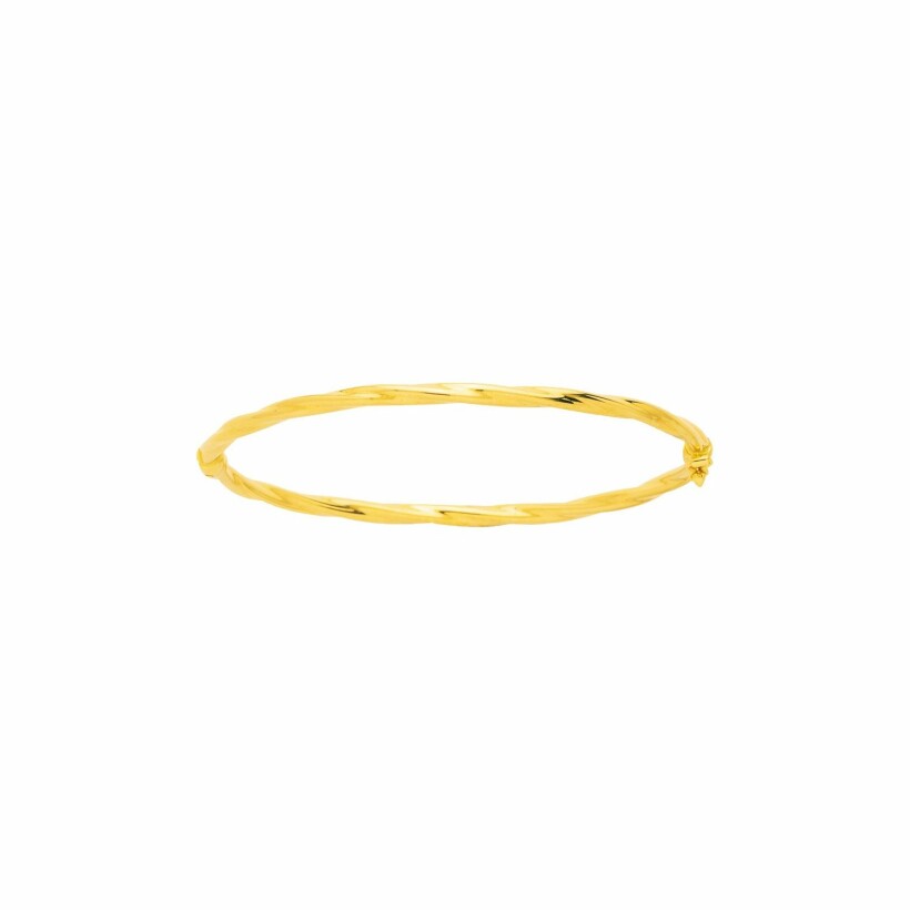 Bracelet jonc ouvrant torsadé en or jaune