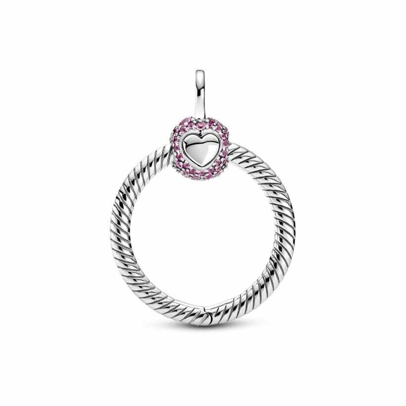 Pendentif Pandora Colours o pavé rose moments en argent et cristal, petit