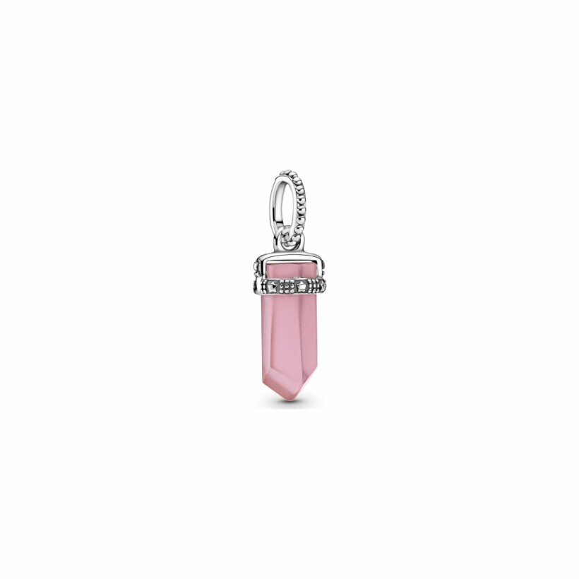 Pendentif Pandora Colours amulette rose en argent et cristal