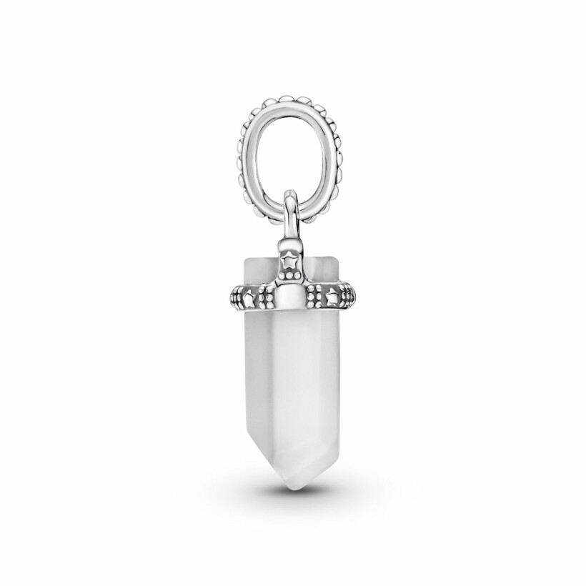 Pendentif Pandora Colours amulette blanc en argent et cristal