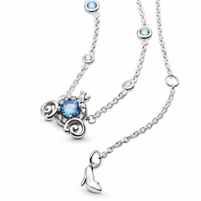 Collier Disney X Pandora Carrosse Citrouille en argent, oxyde de zirconium et cristal, 45cm