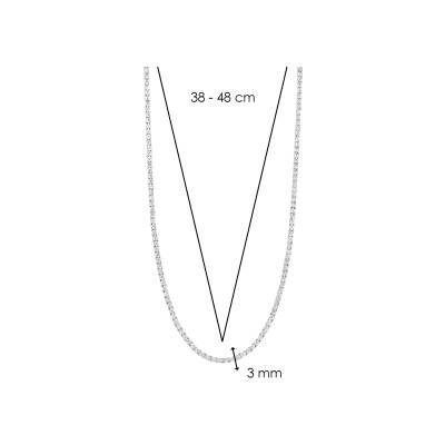 Collier Ti Sento en argent rhodié et oxyde de zirconium