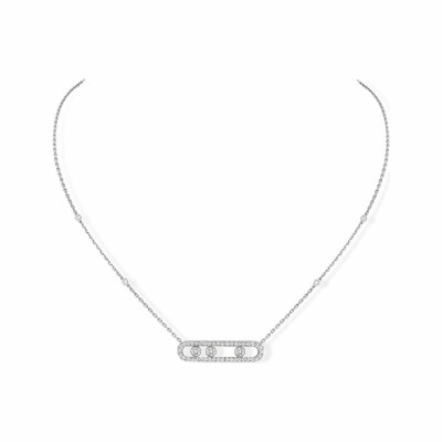 Messika Move Classique necklace, white gold, pavé diamonds