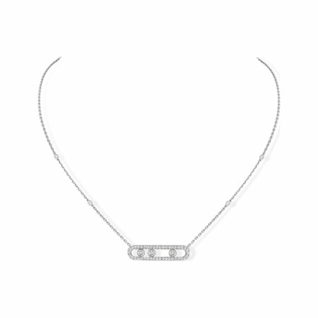 Collier Messika Move Classique pavé en or blanc et diamants