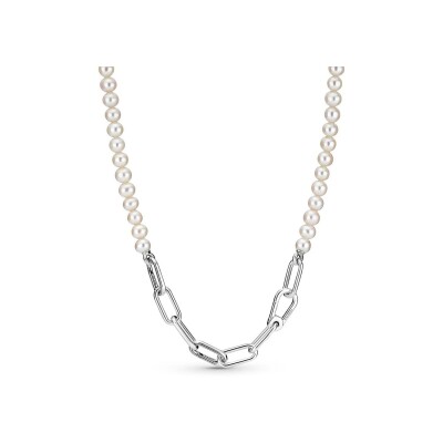 Collier Pandora en argent et perle d'eau douce, 45cm