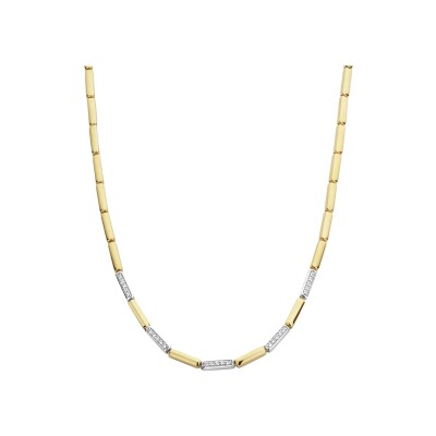 Collier Ti Sento en argent doré et oxyde de zirconium