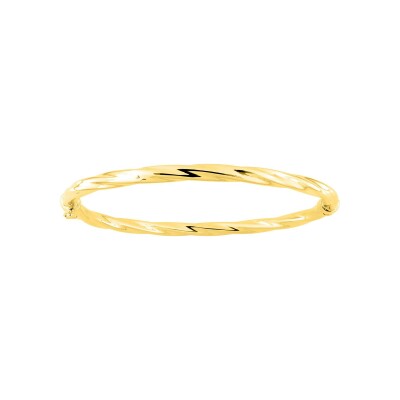 Bracelet Jonc torsadé 4mm en or jaune