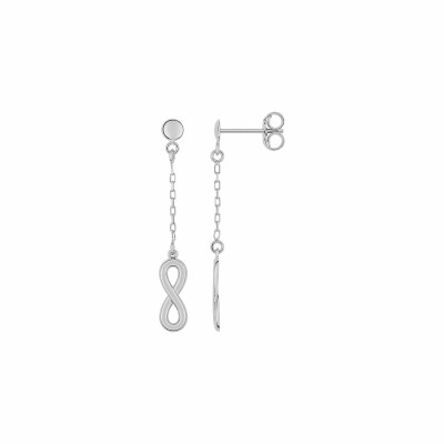 Boucles d'oreilles pendantes en or blanc