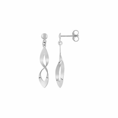 Boucles d'oreilles pendantes en or blanc