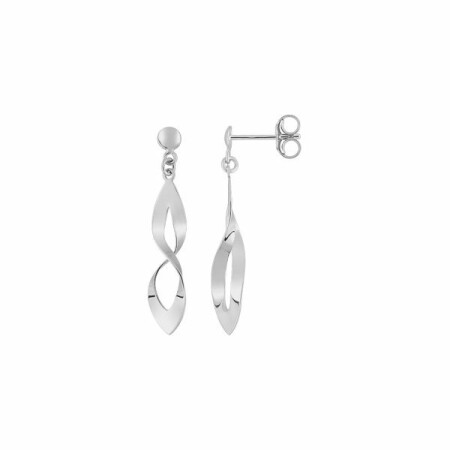 Boucles d'oreilles pendantes en or blanc