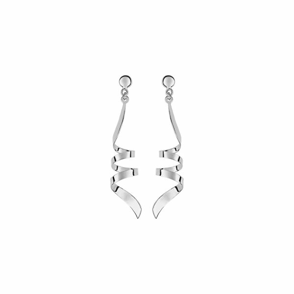 Boucles d'oreilles pendantes en or blanc