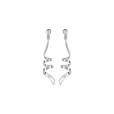 Boucles d'oreilles pendantes en or blanc