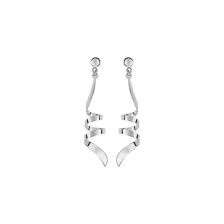 Boucles d'oreilles pendantes en or blanc