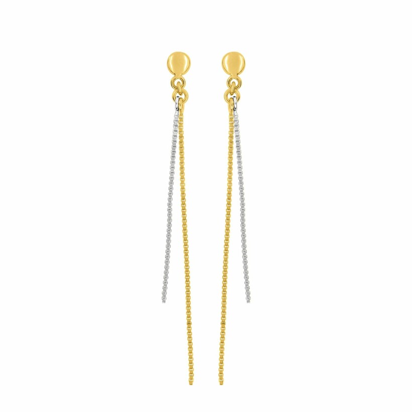 Boucles d'oreilles en or jaune et or blanc