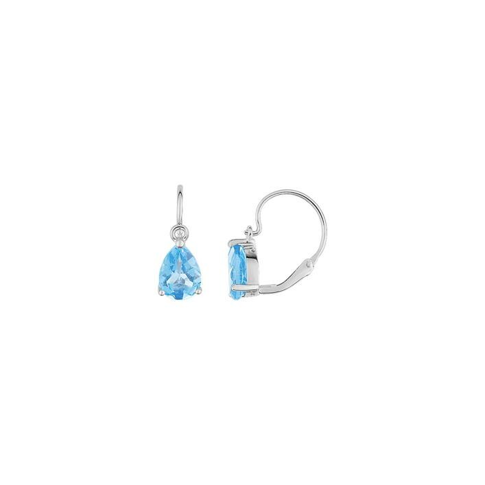 Boucles d'oreilles en or blanc et topazes