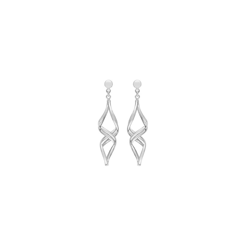 Boucles d'oreilles pendantes en or blanc