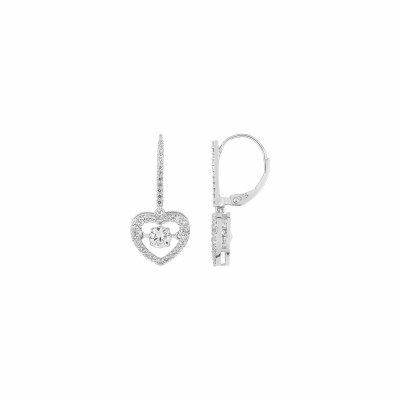 Boucles d'oreilles en or blanc et oxydes de zirconium