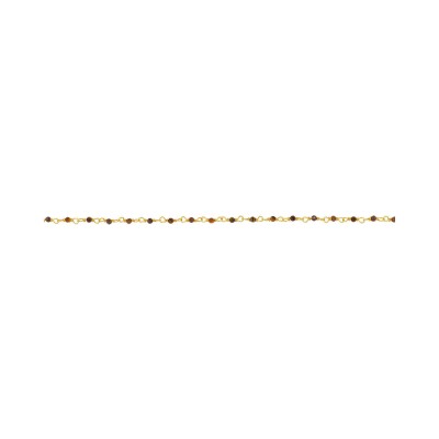 Bracelet Une A Une Inde en laiton doré et œil de tigre
