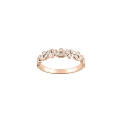 Bague en or rose et diamant, 0.23ct