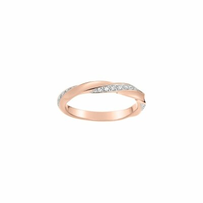 Alliance en or rose, or blanc et diamants de 0.10ct