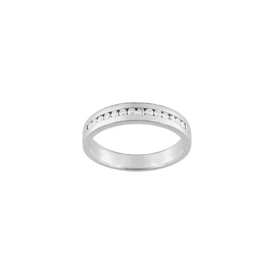 Alliance contemporaine en or blanc et diamants