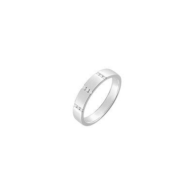 Alliance en or blanc et diamants