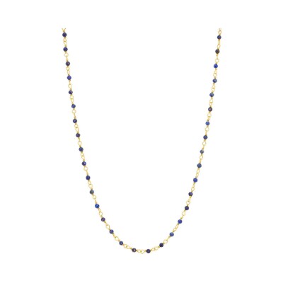 Collier Une A Une Inde en laiton doré et lapis lazuli