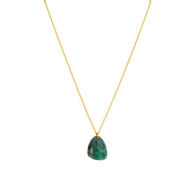 Collier Une A Une en laiton et pierre naturelle