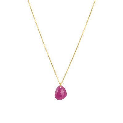 Collier Une A Une en laiton et pierres naturelles