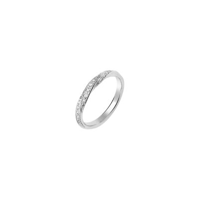 Alliance en or blanc et diamants