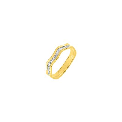 Bague en or jaune, or blanc et diamants