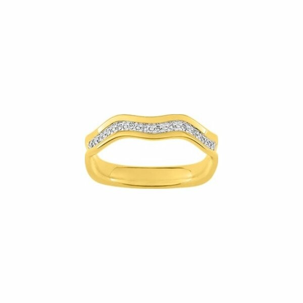 Bague en or jaune, or blanc et diamants