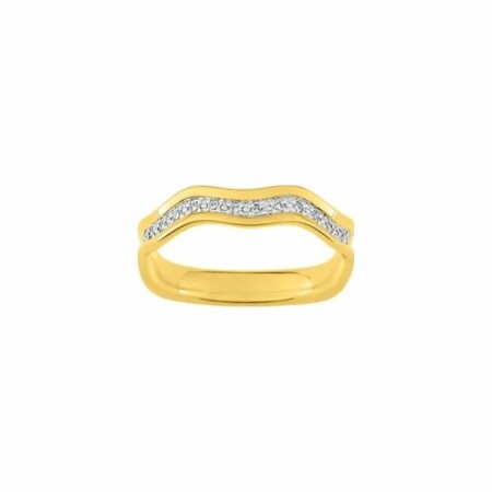 Bague en or jaune, or blanc et diamants