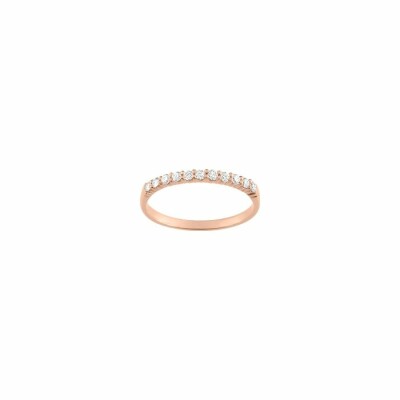 Alliance demi tour en or rose et diamants 0.20ct