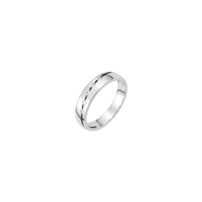 Alliance ruban en or blanc