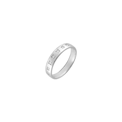 Alliance en or blanc et diamants