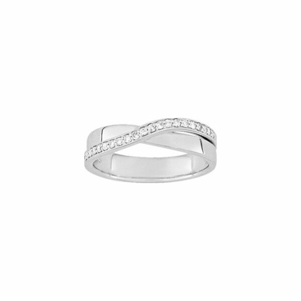 Alliance croisée en or blanc et diamants de 0.13ct