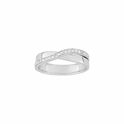 Alliance croisée en or blanc et diamants de 0.13ct