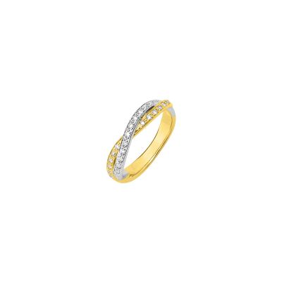 Bague en or jaune, or blanc et diamants de 0.243ct