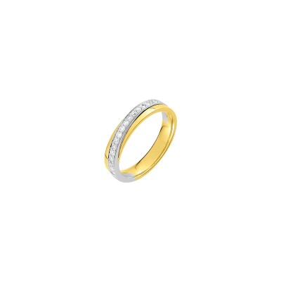 Bague en or blanc, or jaune et diamants de 0.18ct