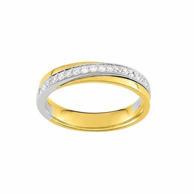 Bague en or blanc, or jaune et diamants de 0.18ct