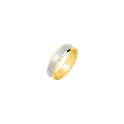 Alliance en or blanc et or jaune