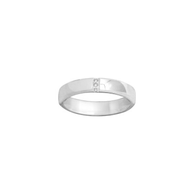 Alliance trilogie en or blanc et diamants