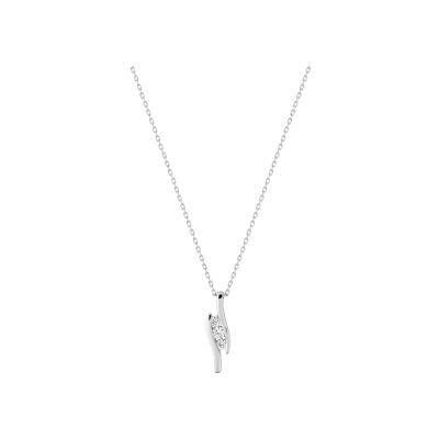 Collier en or blanc et oxyde de zirconium