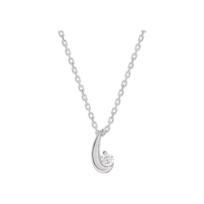Collier en or blanc et diamant 0.04ct, taille 42cm