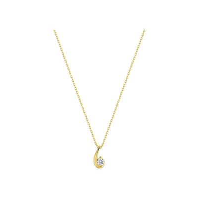 Pendentif en or jaune et oxyde de zirconium