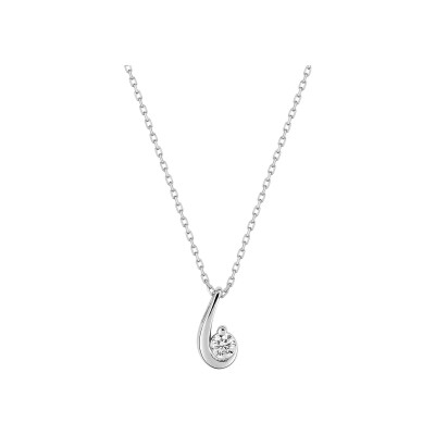 Pendentif en or blanc et oxyde de zirconium